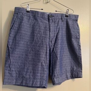 Tommy Hilfiger Mens Cotton Chino Shorts Logo Print Blue Size 36
